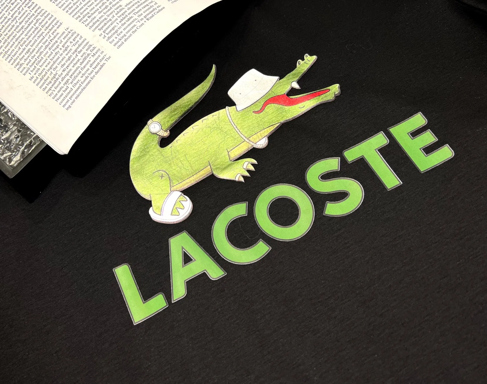 2026 New Arrival mercerized cotton spring and summer 200g short-sleeved T-shirt logo: LACOSTE Process: silicone Color: black/white Sizes: M-3XL